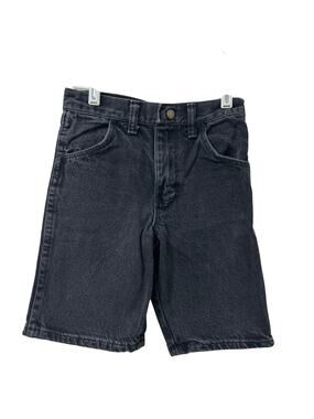 Rustler Vintage Boys Size 10 100% Cotton Black Denim Shorts Y2K Logo